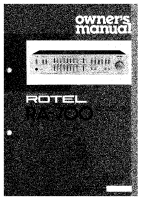 Rotel-RA-700 - Owners manual 
